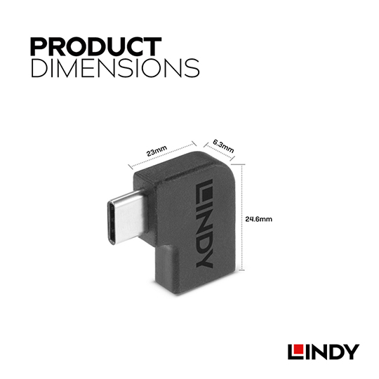 LINDY 林帝 USB3.2 Gen2X2 Type-C 公對母 90度 轉接頭 (41894) 06