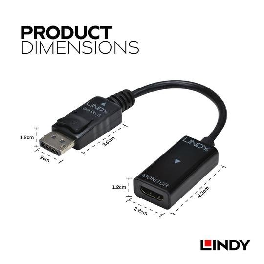 LINDY 林帝  DisplayPort公 轉 4K HDMI母 主動式轉接器 (41728)
 02